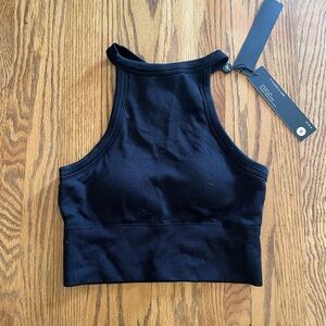 YoungLA Black Ribbed Crop Top